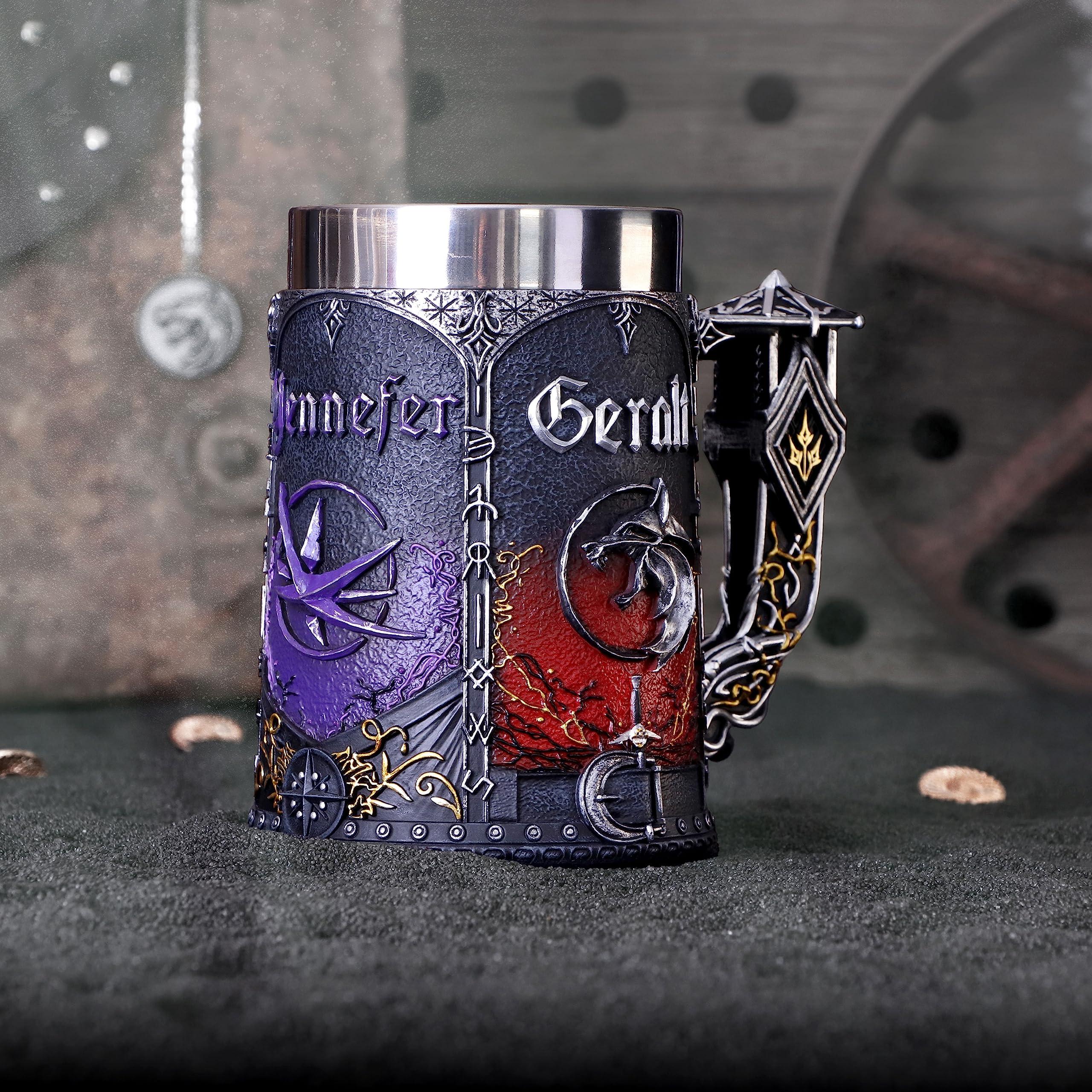 Nemesis Now Chope sous licence officielle The Witcher Trinity - Noir - 15,5 cm