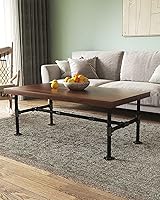 Vista 6 de 16 inchIndustrial Pipe Table Leg Set - Dark Grey Rough Pipes Iron Base Legs for Coffee & End Tables, Desks, Nightstand - Vintage, Mid-Century Modern