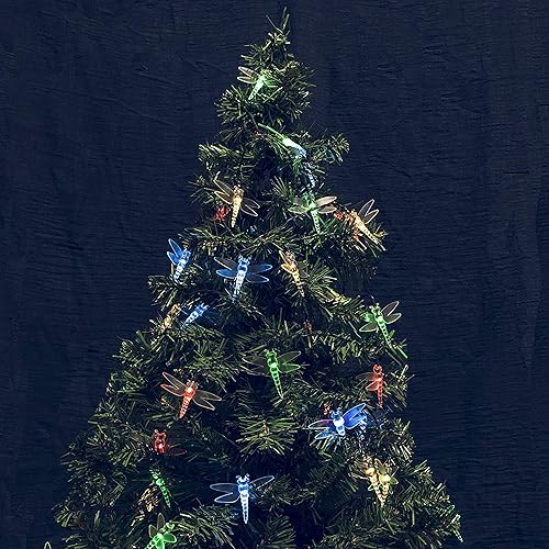 Miniatura 5 de 40 luces LED solares de libélula, guirnalda de luces para fiesta, decoración de jardín al aire libre