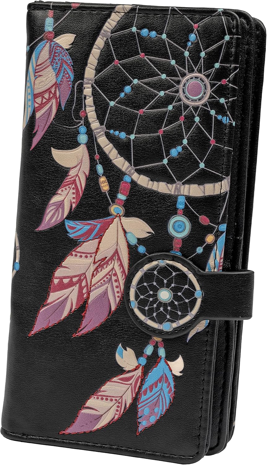 Shag Wear Women's Premium Vegan Clutch Cardholder Wallet Zipper Purse with Pretty Corgi Pattern, Black