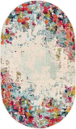 Miniatura 8 de Unique Loom Chromatic Collection - Alfombra abstracta moderna, colorida y vibrante para cualquier decoración del hogar, 3 pies 3 pulgadas x 5 pies 3