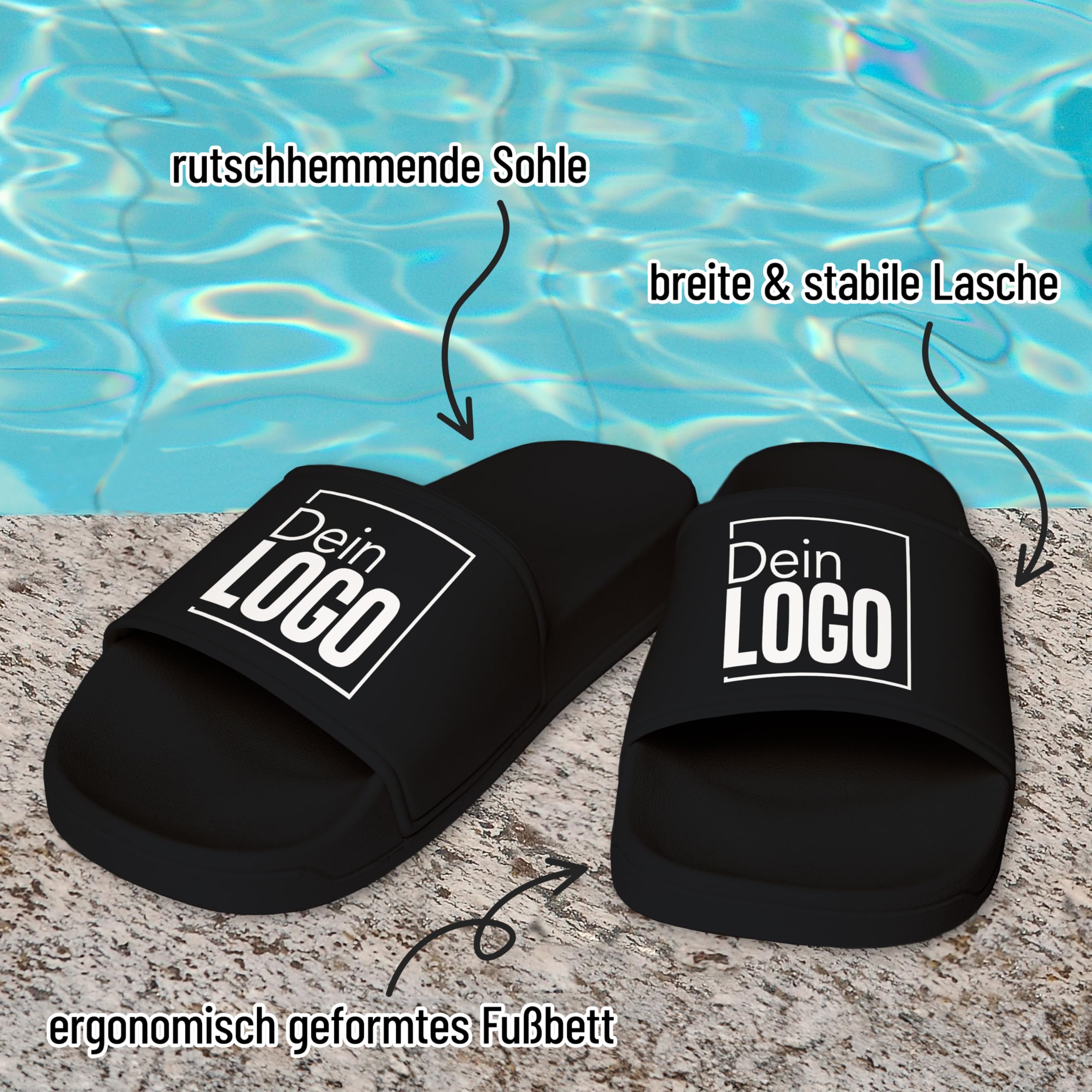 True Statements Badelatschen personalisiert mit eigenem Logo/Bild – selbst gestalten - Schlappen Slipper Slides