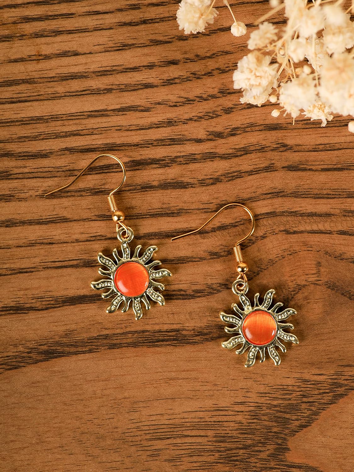 Sacina Boho Gothic Celestial Crystal Sun Earrings, Boho Hippie Earrings, Hippie Jewelry, Christmas Jewelry Gift For Women - Image 7