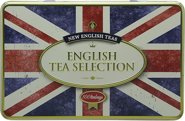 New English Teas Union Jack Tea Tin with 100 teabag selection