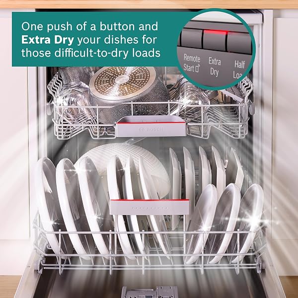 Bosch SMS4EMW06G Series 4, Freestanding Dishwasher 60cm, Home Connect, ExtraDry, Remarkably quiet, Glass Care, Rackmatic Adjustable Basket, Smart Start, ExtraShine Option, AquaStop, White - 4