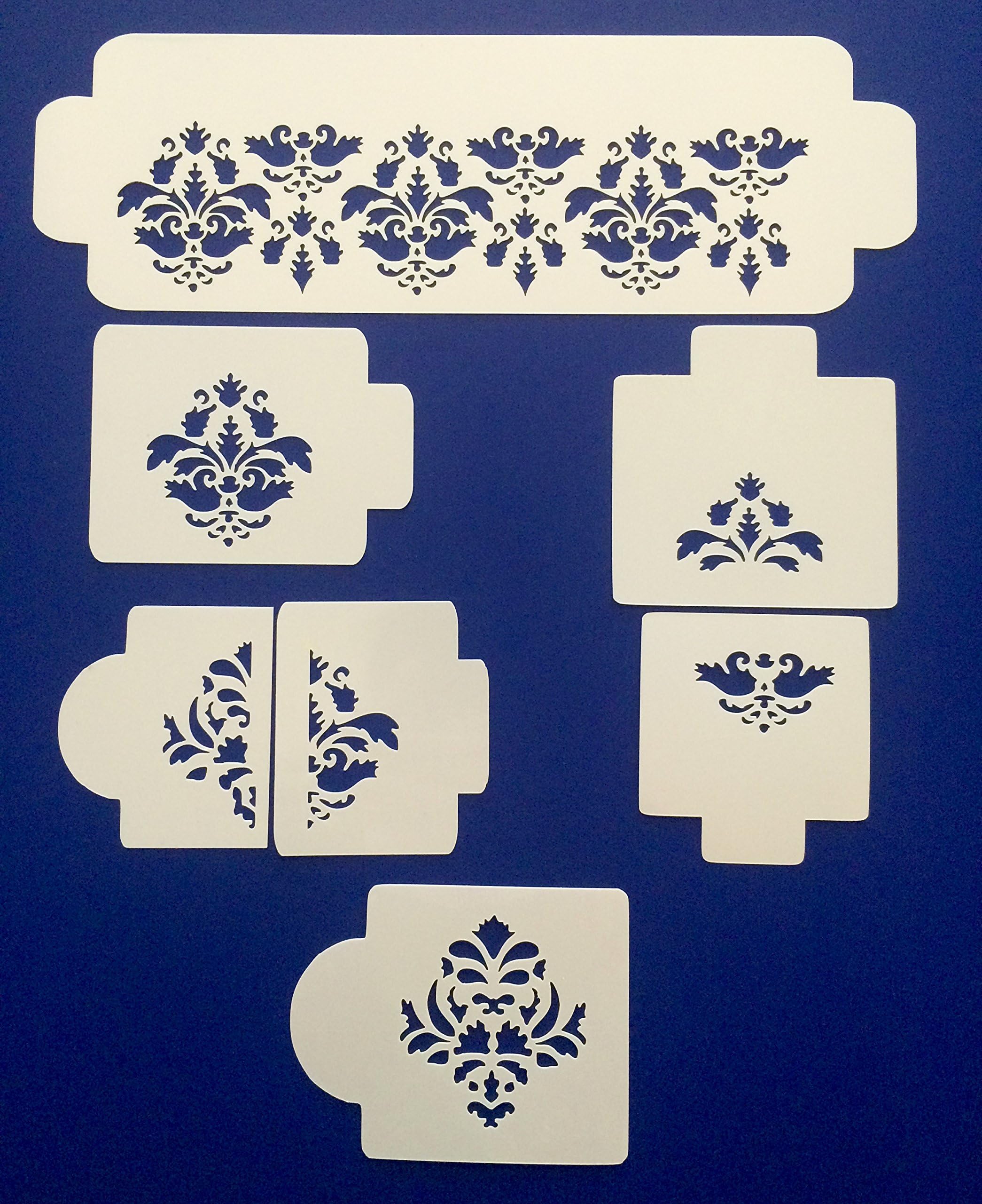Damask Deluxe Stencil Set Cakes Cake Decorating 7 Stencil Set
