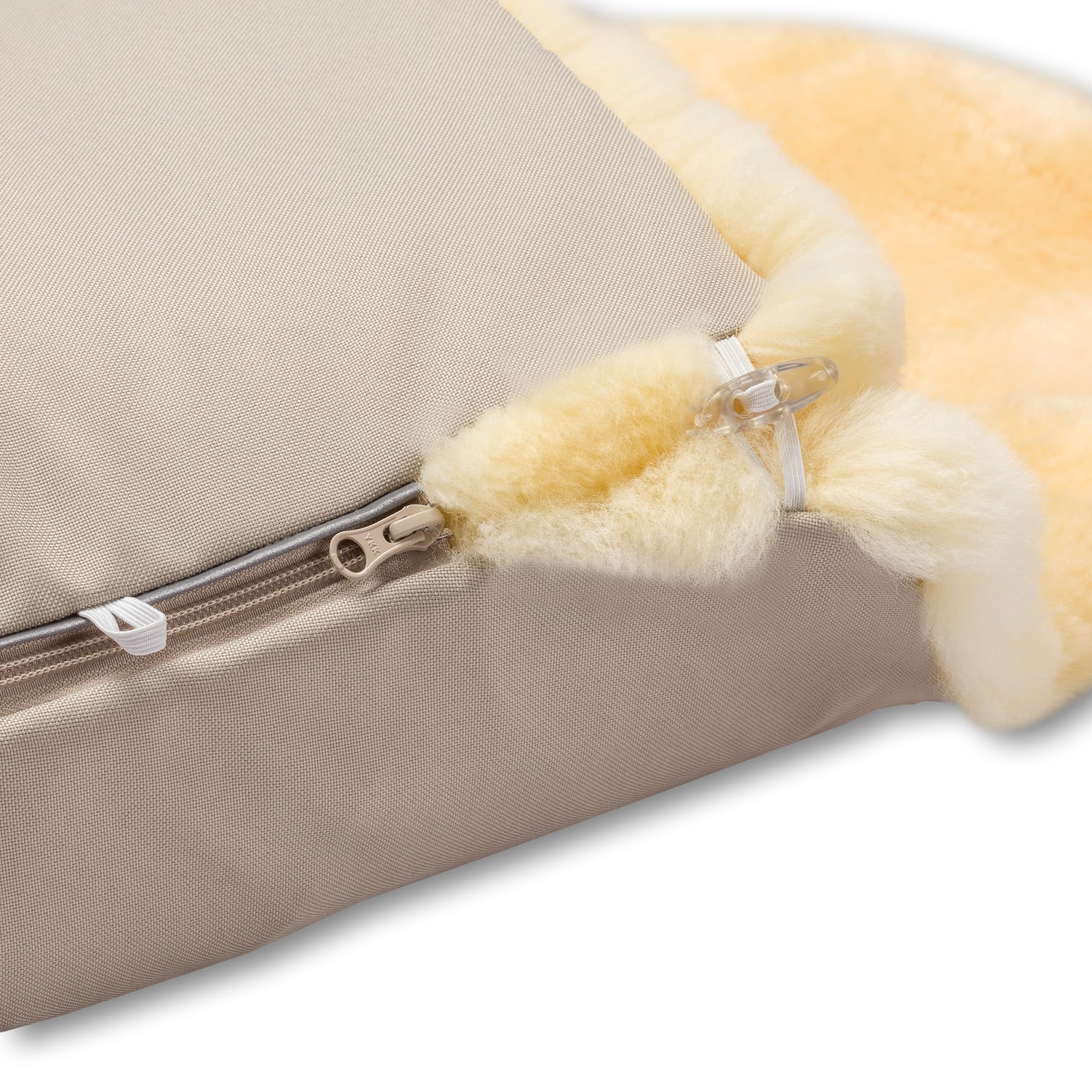 Hofbrucker Lammfell Fußsack Luxus | Lammfell Fußsack Kinderwagen Winter, Buggy | Baby Fußsack 100% Merino-Lammfell | Atmungsaktiv & waschbar | Winterfußsack echtes Lammfell