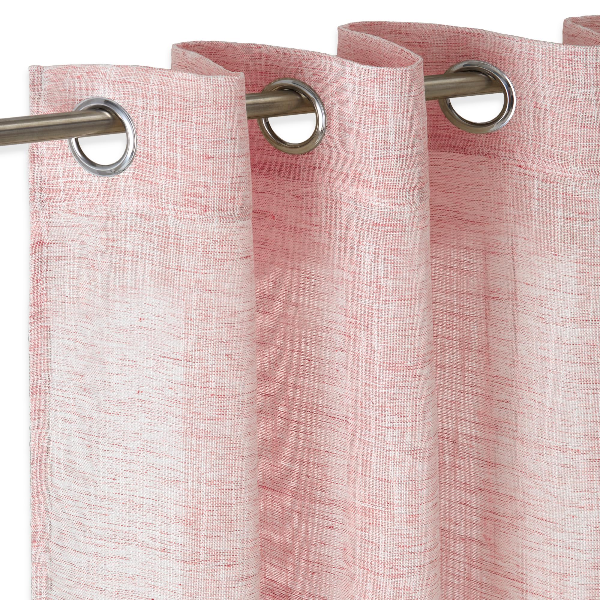 Vipalia - Cortina Visillo Semitransparente Translucida. Cortinas Salon, Cortinas Habitacion, Cortinas Comedor y Cortinas Dormitorio. 8 Ojales Anillas Metal. Una Pieza 140x260 cm. Color Rosa