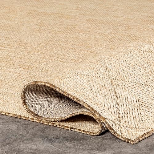 Miniatura 5 de nuLOOM Ray Diamond - Alfombra de pasillo para interiores y exteriores, 2 x 8 pies, color natural