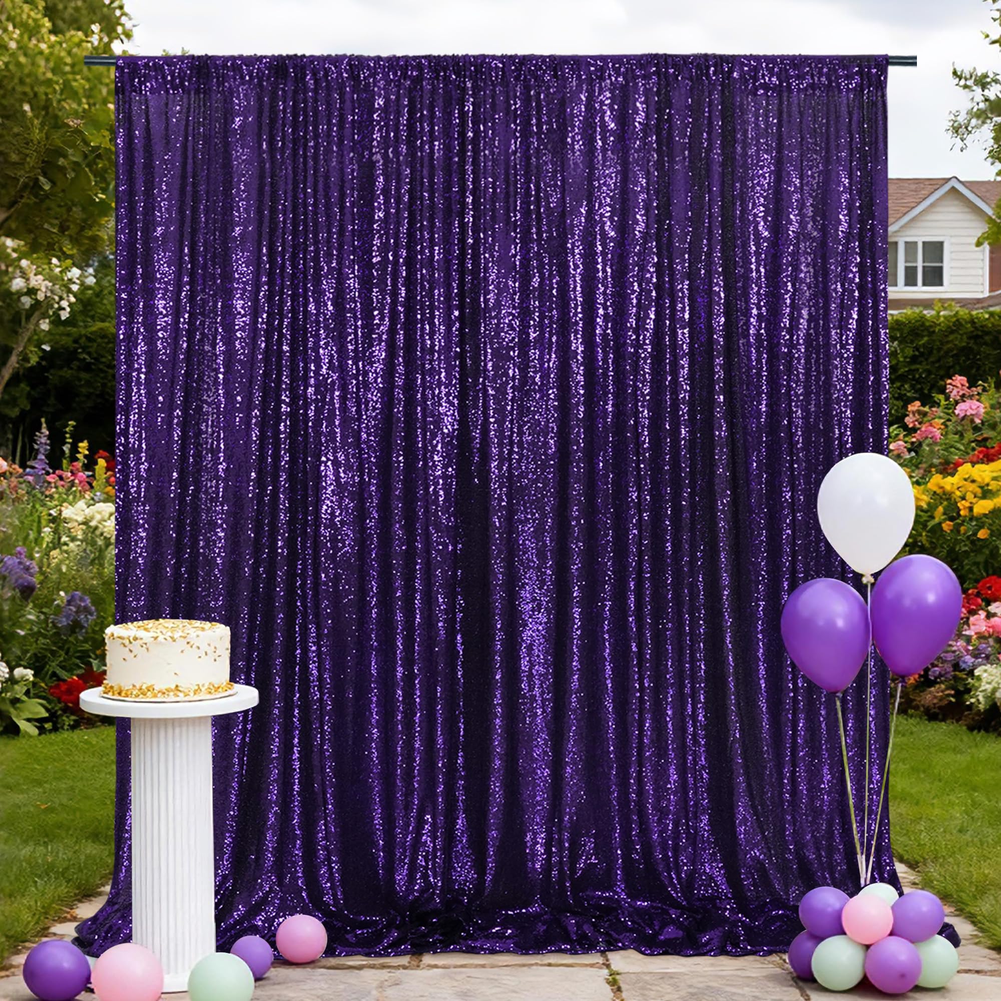 Sequin Backdrop 183x243cm Iridescent Shinny Sequin Photography Backdrop Party Prom Wedding Youtobe Banquet Photo Background (6x8 feet) — view 113