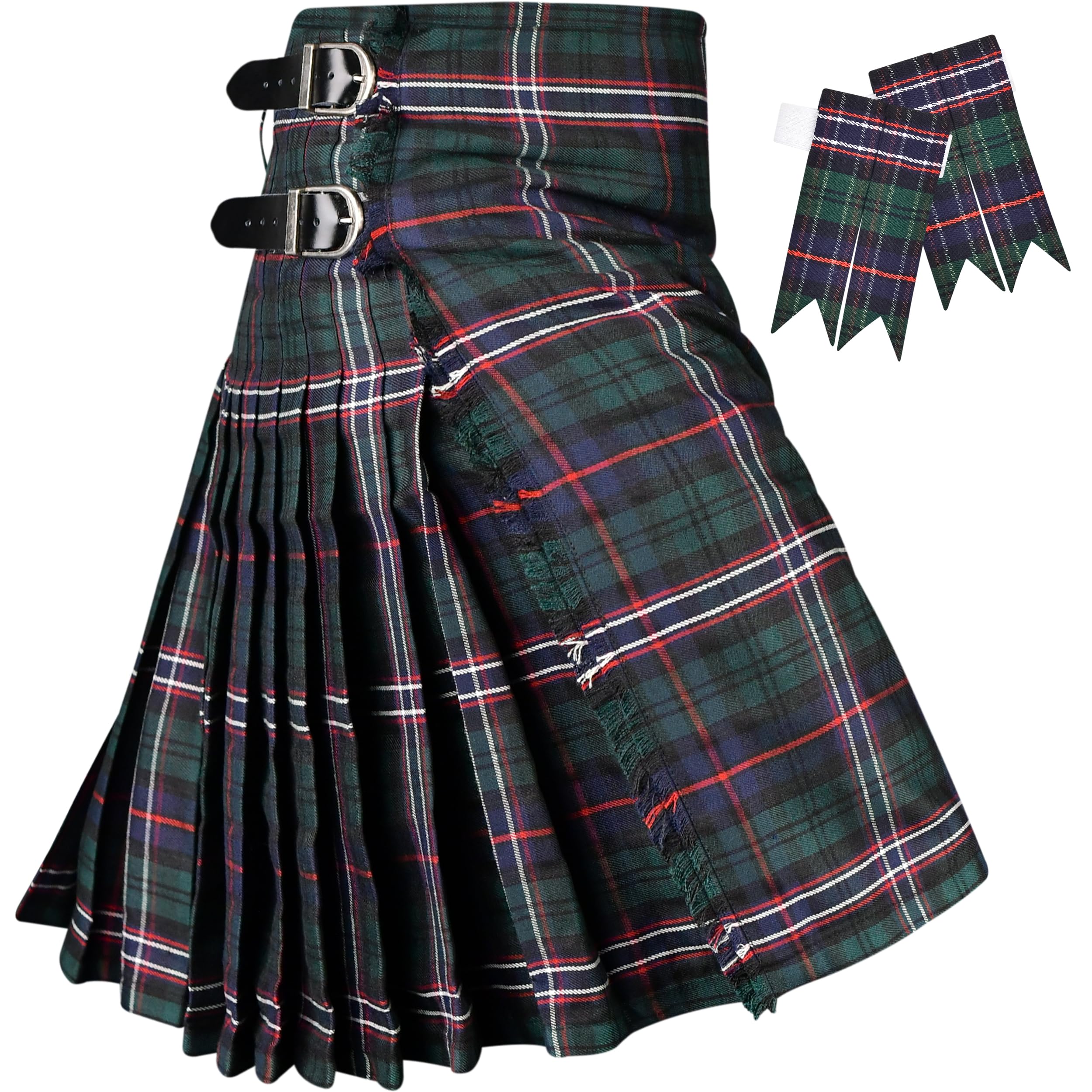 Kilt for Men I Scottish Tartan Kilt Polyviscose 8 Yard Traditional Mens Kilt