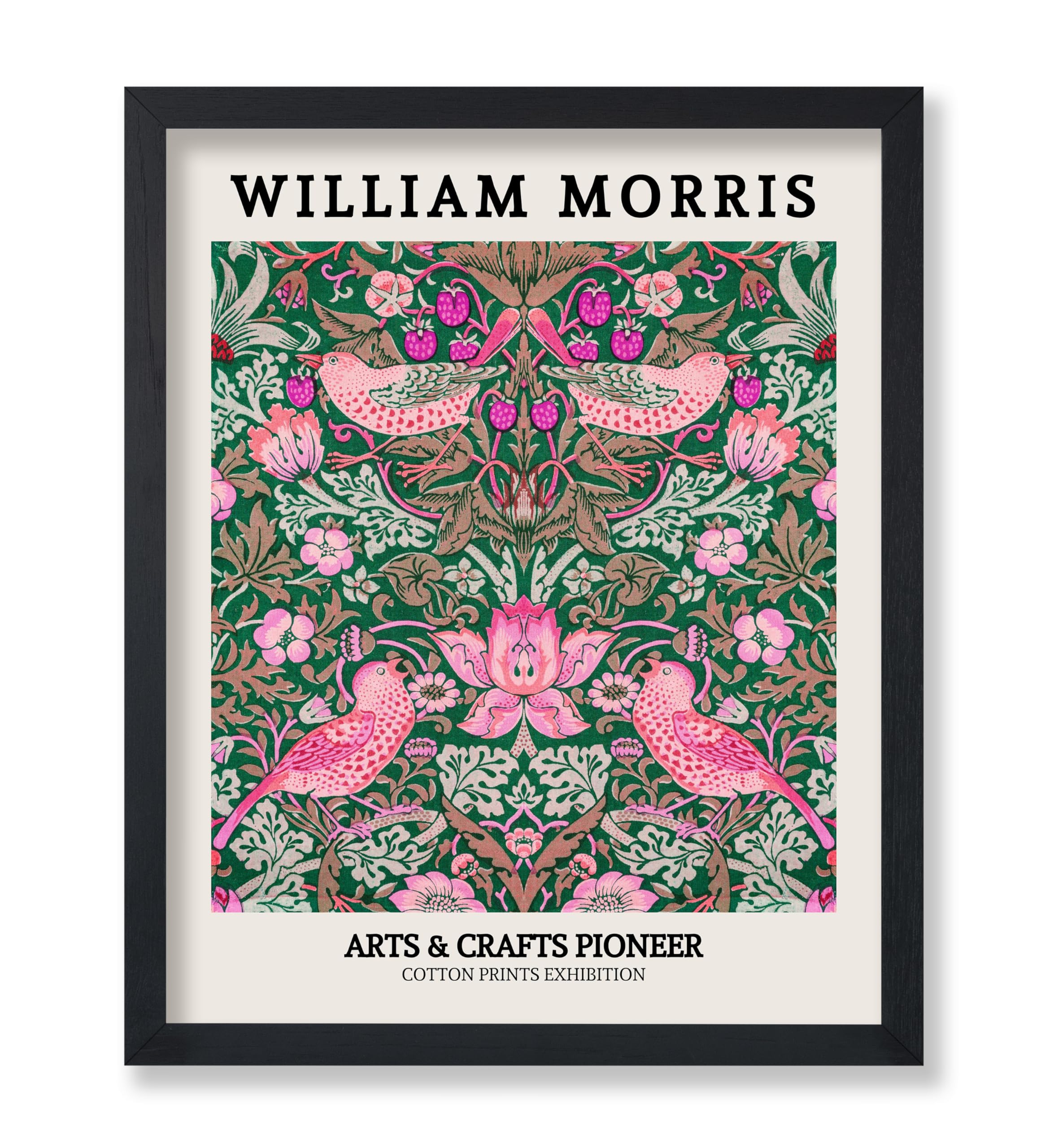 Poster Master Vintage Strawberry Thief Print - William Morris Poster - Bird & Flower Art - Gift for Men & Women - Floral Decor for Living Room,