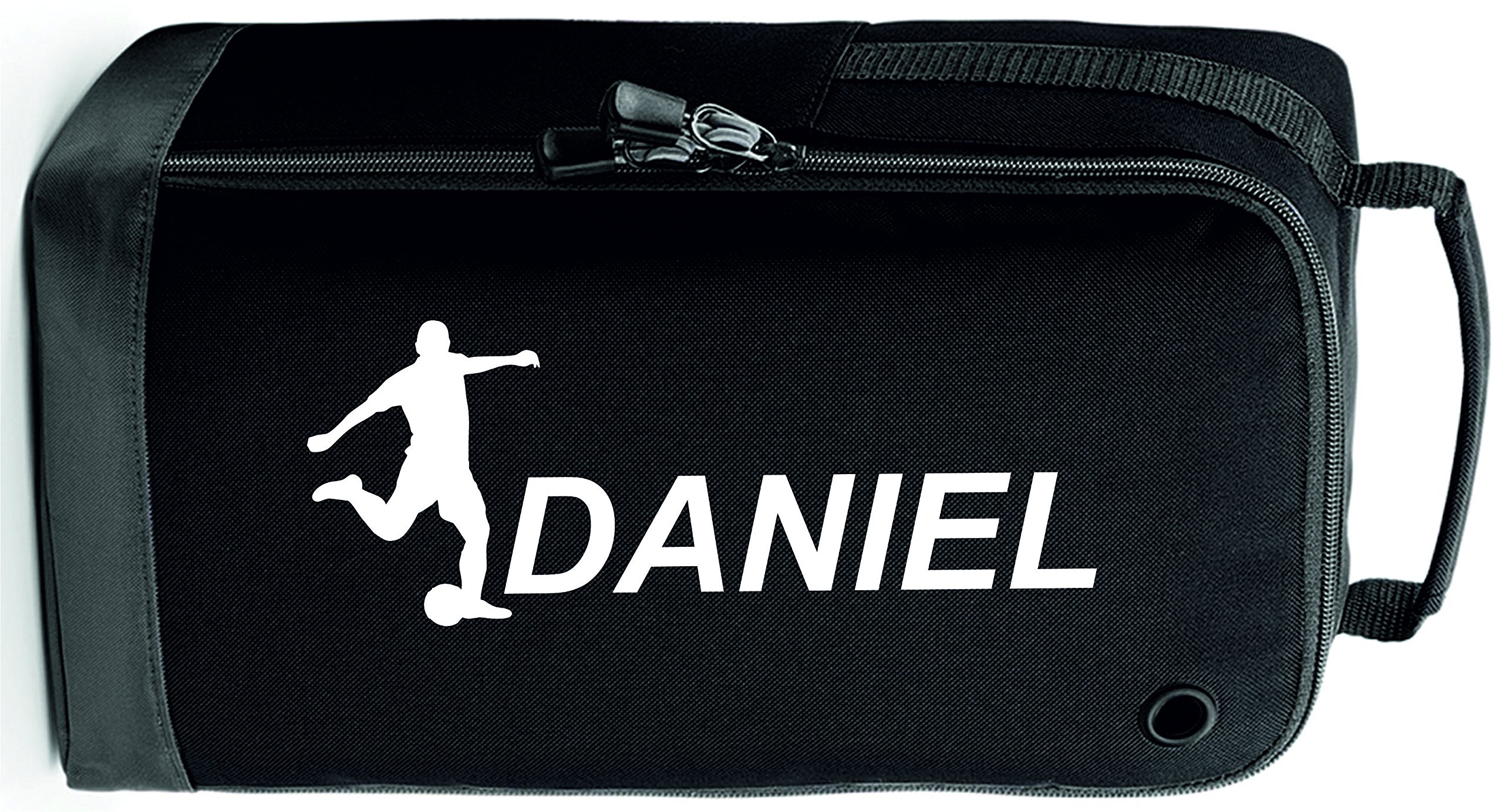 Children's Personalised Football Boot Bag by Prospo (Black/White Print)