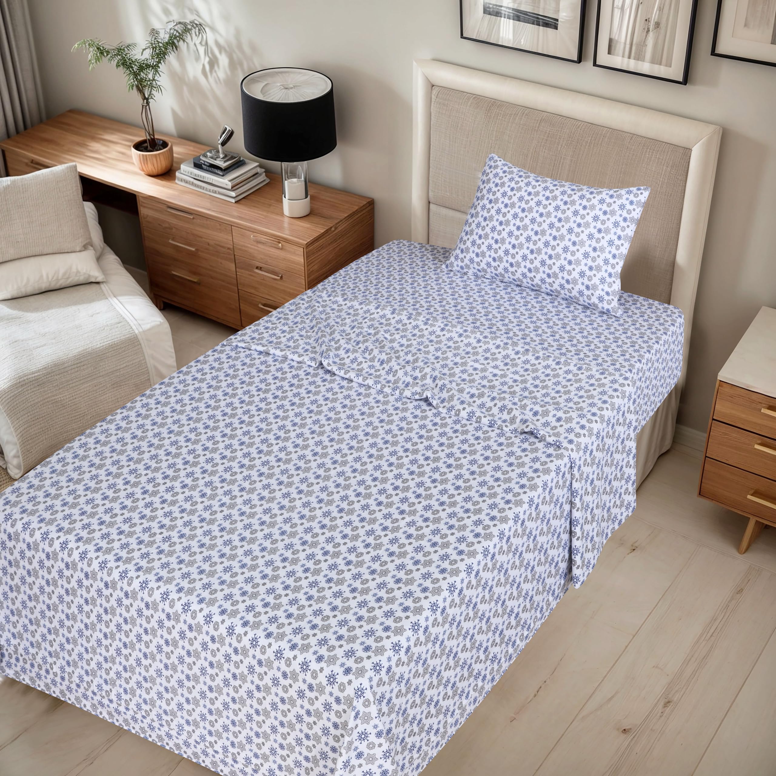 Amazon.com: RUVANTI Flannel Sheets Twin Size - 100% Cotton  RUVANTI 100% Cotton 3 Pcs Flannel Sheet Set Twin main image 2