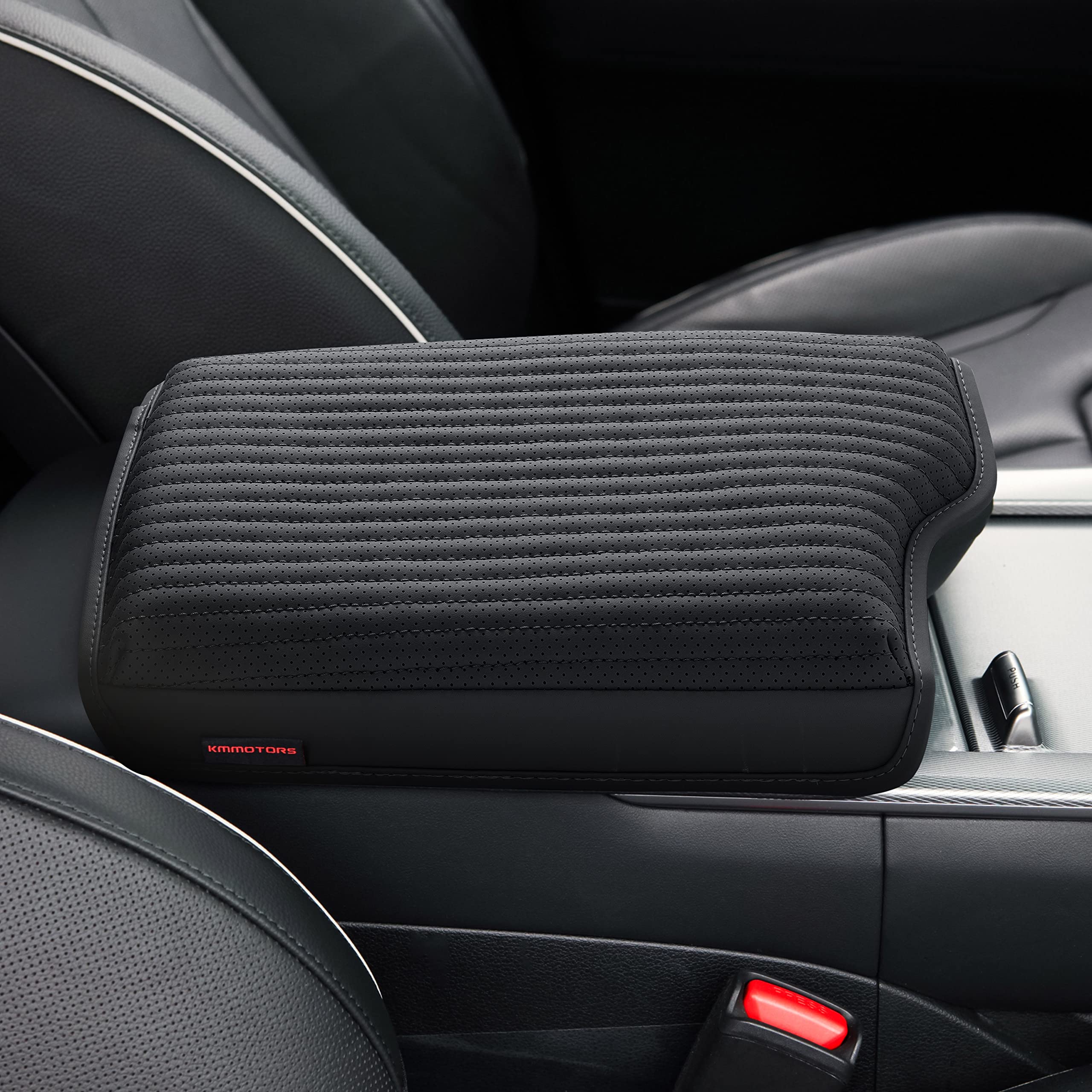 KMMOTORS Palisade (2023 Facelift Design Black) pokrowiec na konsolę środkową, poduszka na podłokietnik, akcesoria palisadowe