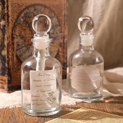 Miniatura 3 de Magic Season Botella de vidrio decorativa - 5 fl oz. botella redonda (1 juego con tapón de vidrio)