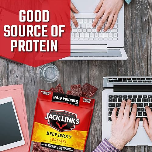 Miniatura 4 de Jack Links Jerky de ternera Teriyaki bolsa de  libra bocadillo de carne sabrosa 039onzas de proteína y 80 calorías fabricado con carne de res de