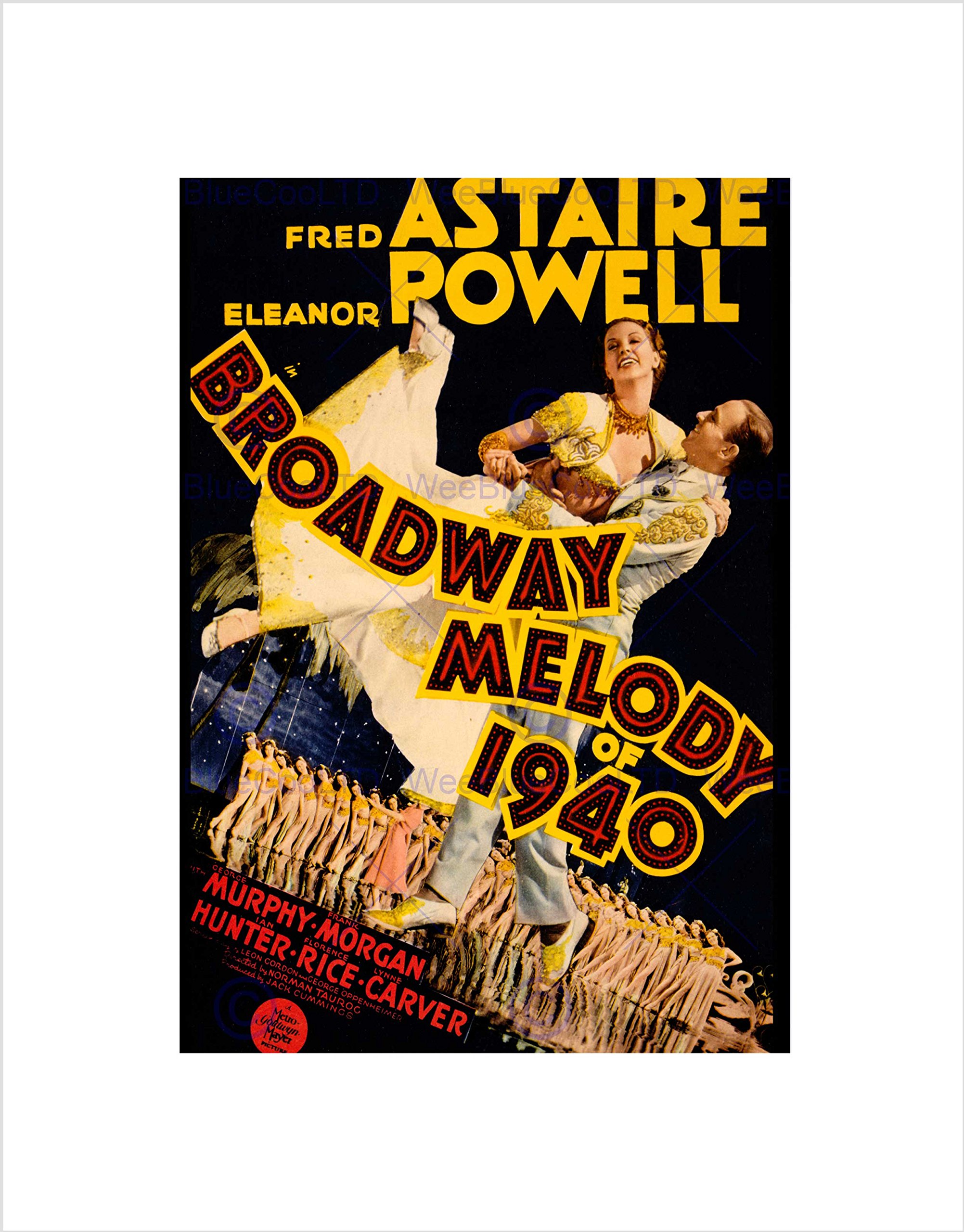 Wee Blue Coo MOVIE FILM BROADWAY MELODY 1940 ASTAIRE DANCE POWELL FRAMED ART PRINT B12X3335