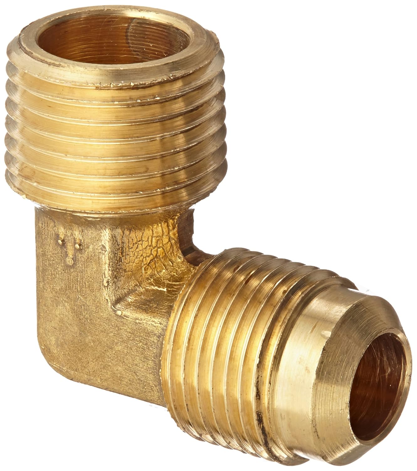 Eaton Aeroquip 2003-8-8B Brass Flared Tube Fitting, 90 Degree Elbow, 3/4" Male SAE 45 Degree x 1/2" Male Pipe Thread
