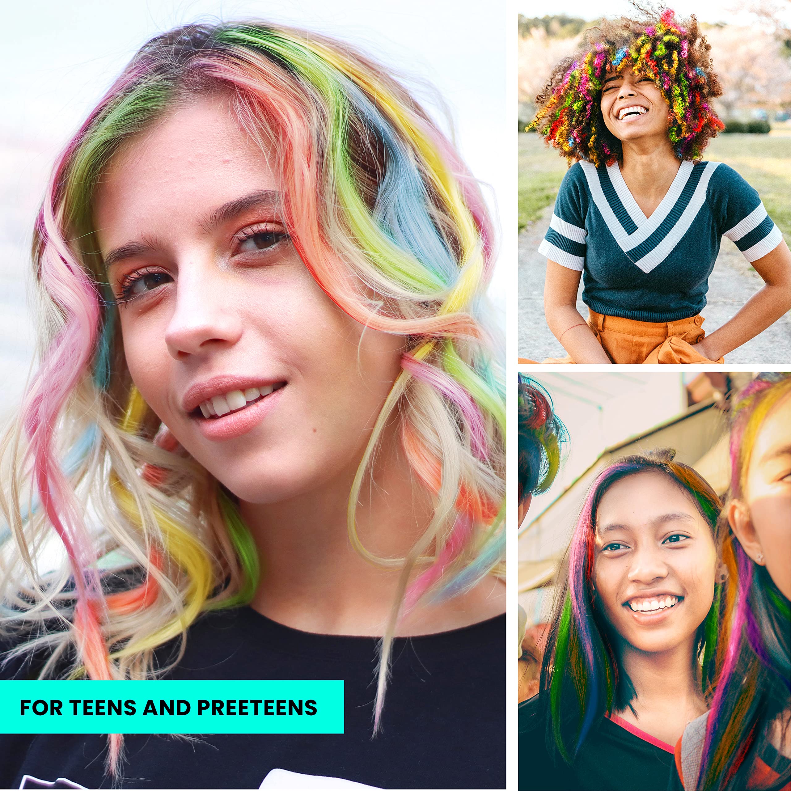 HueLondon 25Piece Girls Hair Chalk Colour Salon Set Gifts for