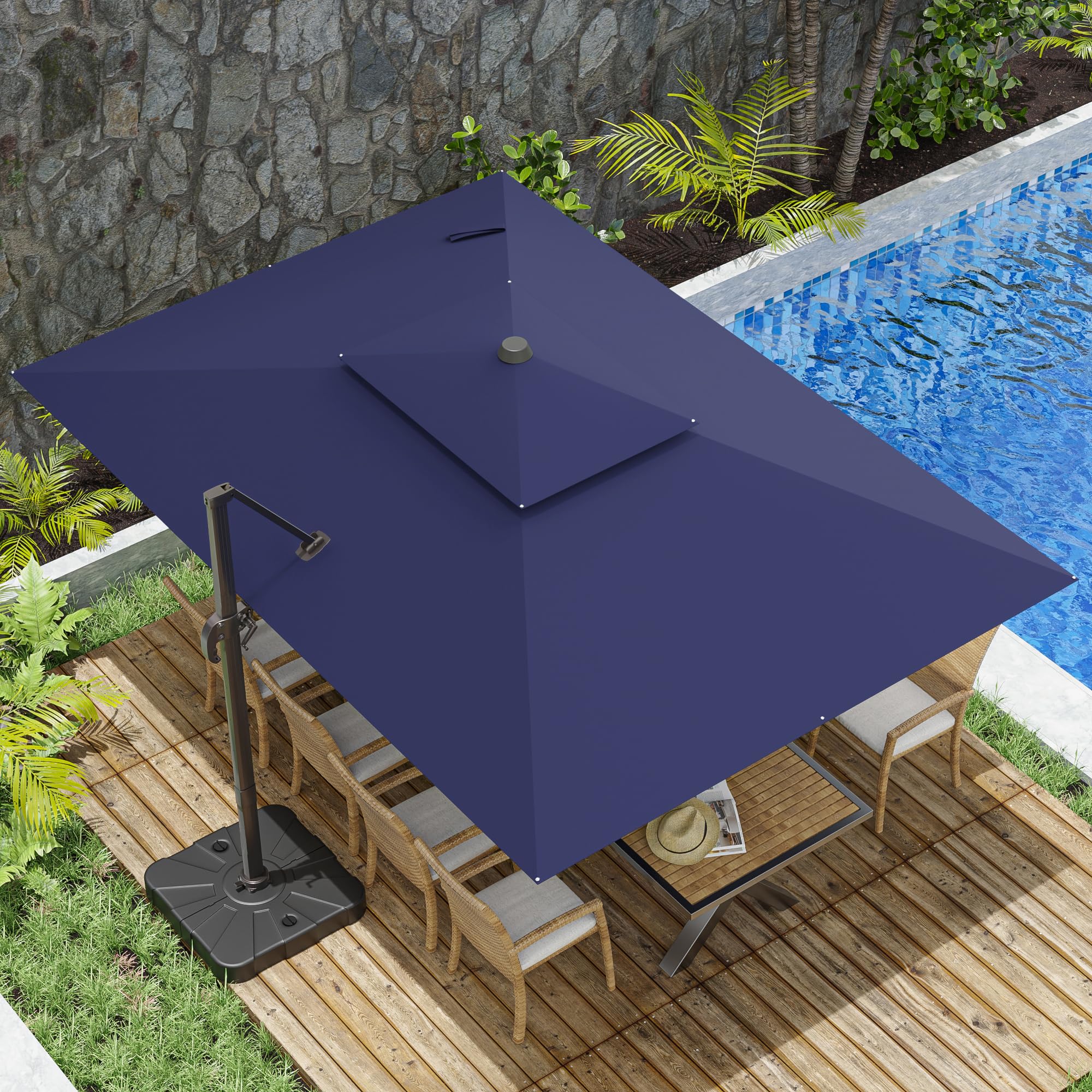 ZLACUIU 10x13 Cantilever Rectangle Patio Umbrella