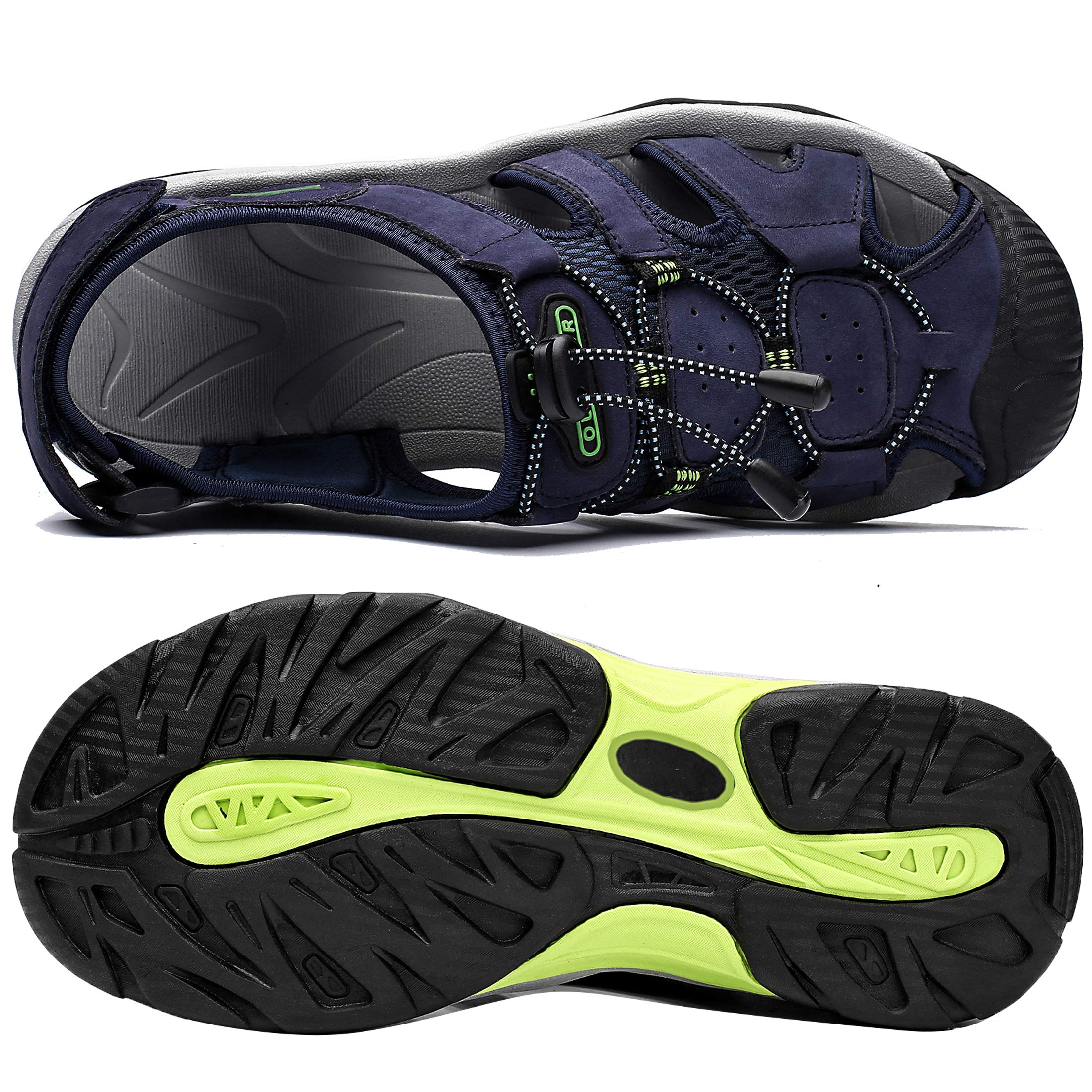 ZYLDK Sandali Sportivi Scarpe Estivi da Spiaggia per Uomo all'aperto Trekking Traspirante da Pescatore in Pelle Sandalo Acqua
