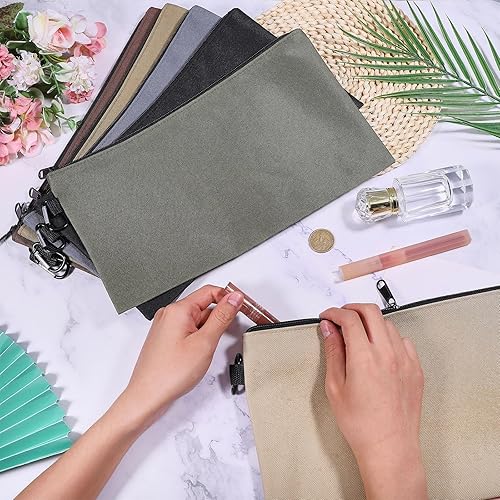 Miniatura 3 de GLOBLELAND Paquete de 6 bolsas de herramientas de lona de 6 colores de 12.8 x 7.28 pulgadas, bolsas de herramientas resistentes con cremallera,