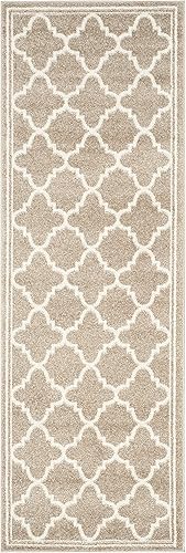 Vista 239 de Safavieh Amherst Collection AMT422B - Alfombra para interiores y exteriores, color gris claro y beige