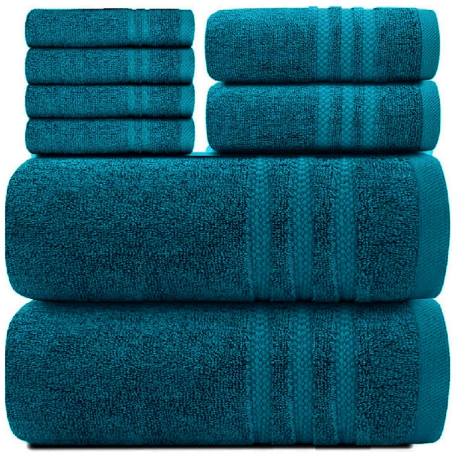 Luxury Towels 800GSM 100% Egyptian Cotton Super Soft Face Hand Large Jumbo Bath Sheets Quick Dry Bath Towels Hotel Quality Bathroom Towels Set (Blue Lagoon, 2X Bath Towels)