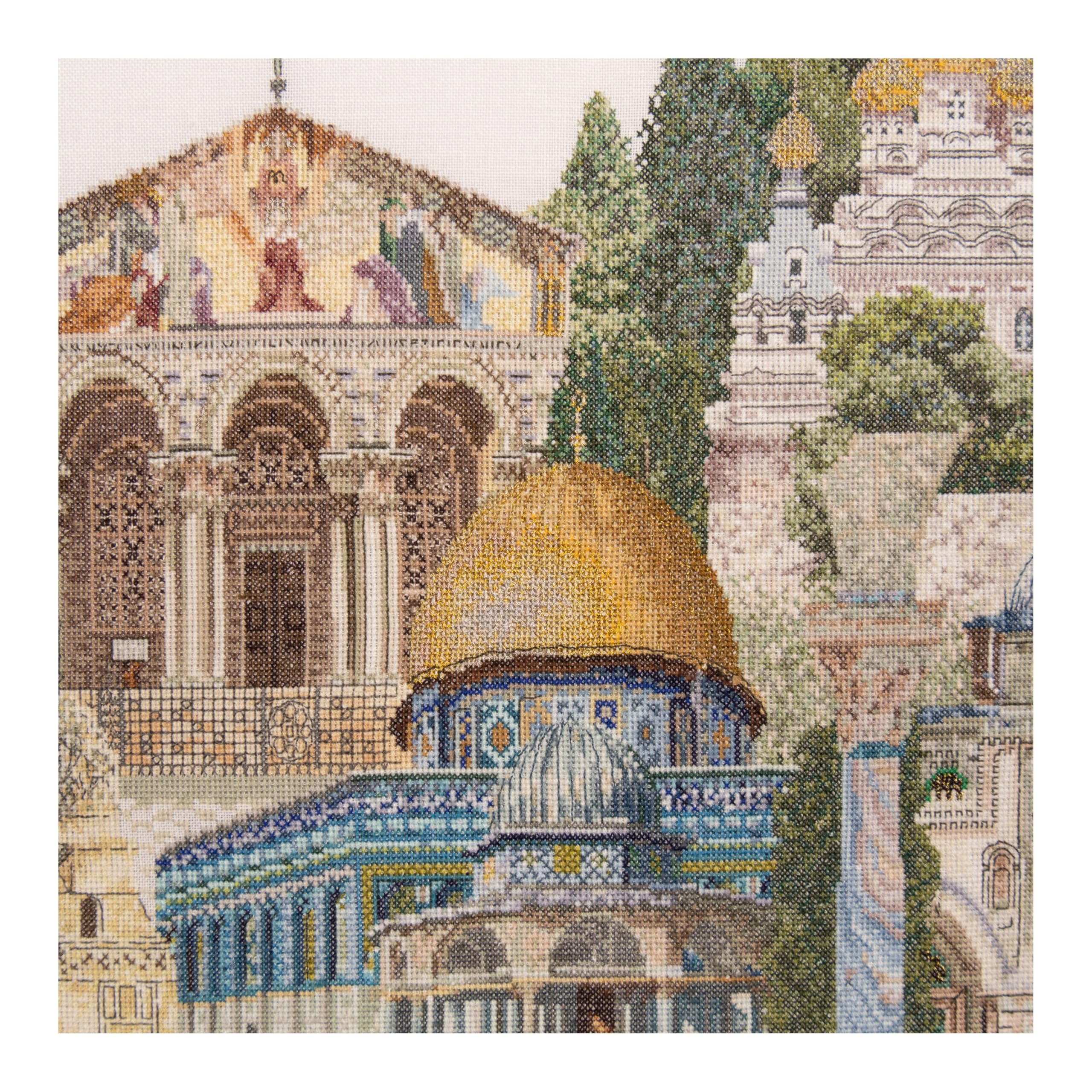 Thea Gouverneur Jerozolima na lnianym hafcie krzyżykowym zestaw - 31 cali x 19,75 cala liczba 36, wielokolorowy, 79 x 59 cm