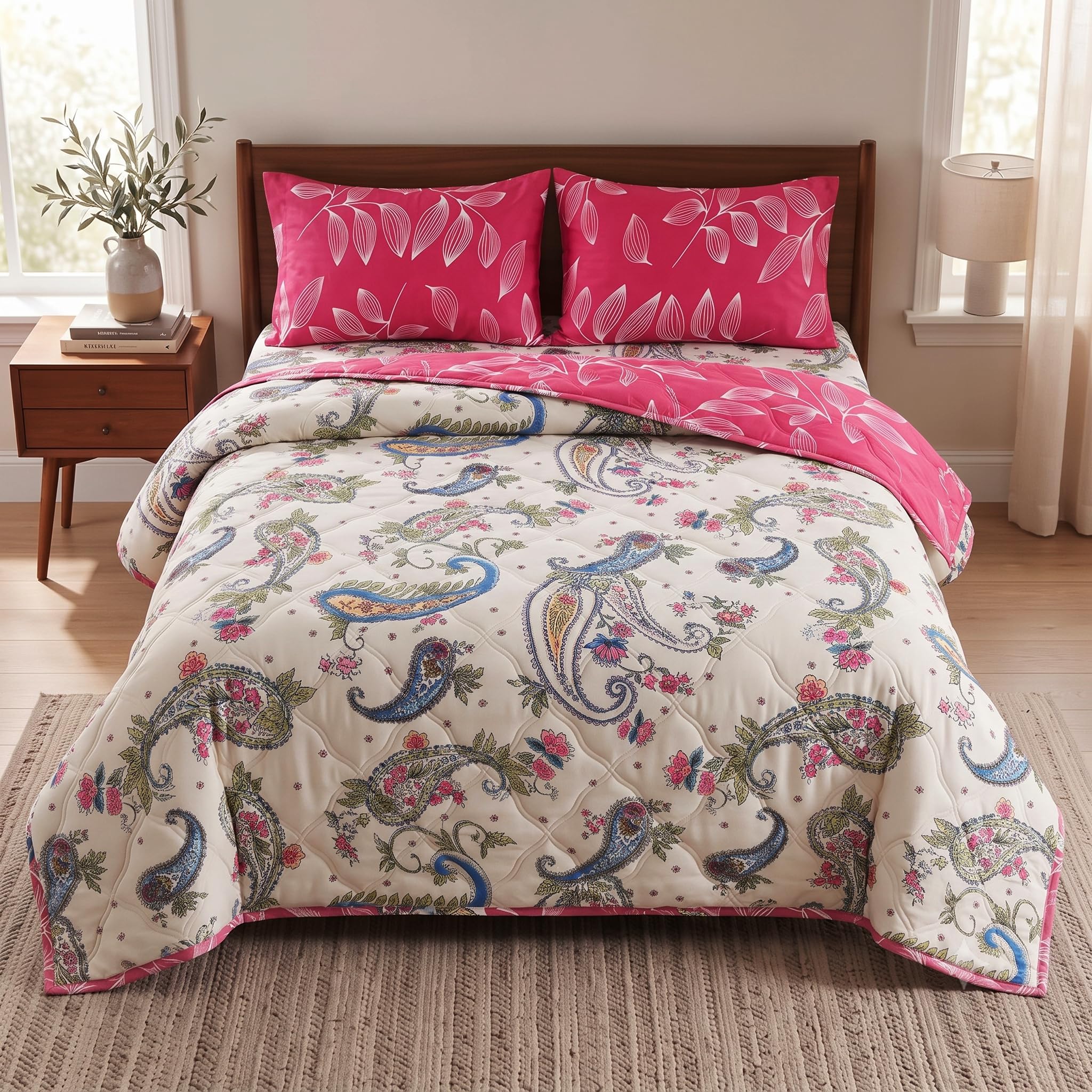 BSB HOME Floral Bedding Set - Comforter & Sheets -9