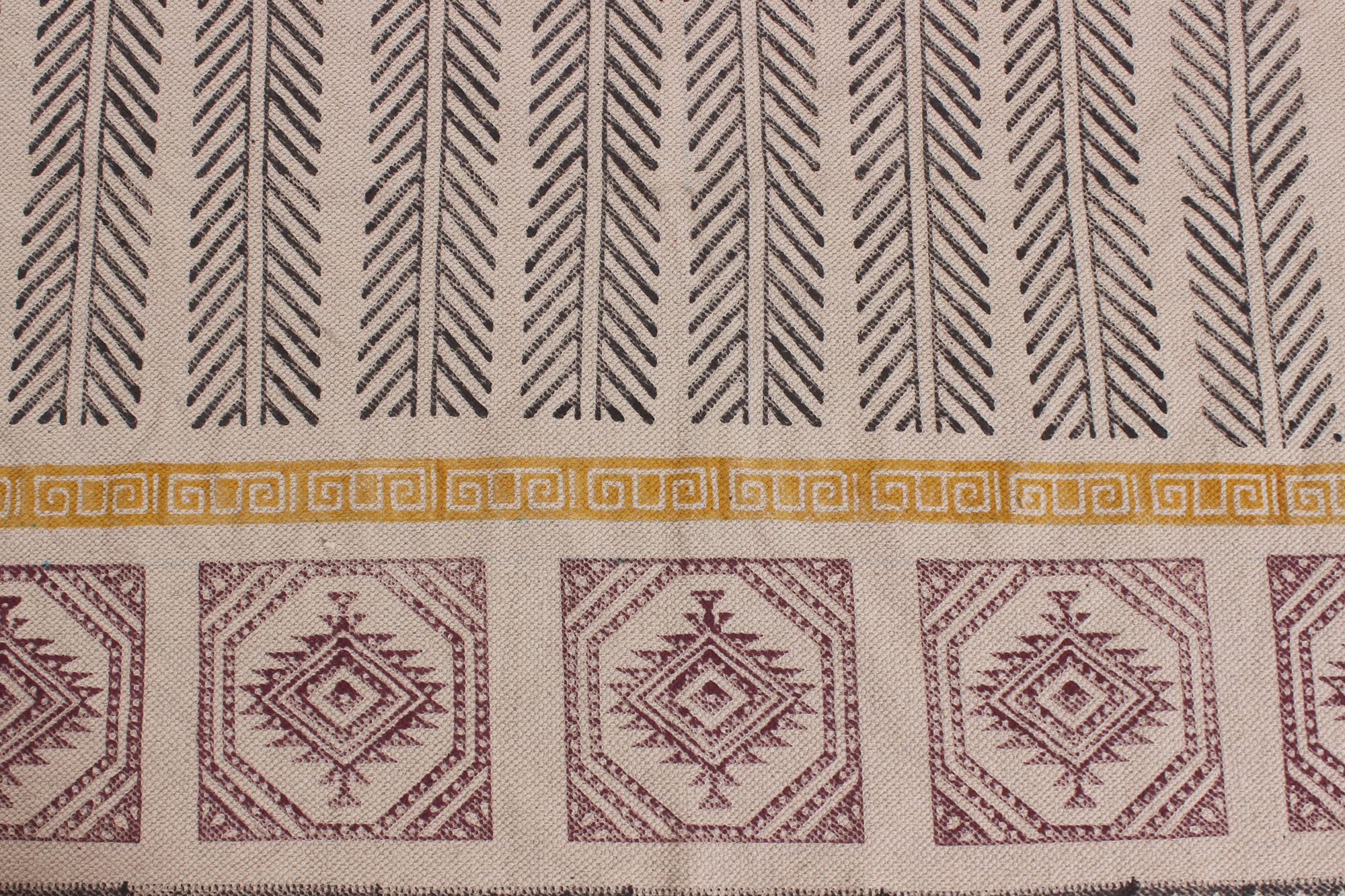 Tappeto da bagno in cotone intrecciato a mano con nappe e stampa a blocchi di mano, per interni, per camera da letto, soggiorno, dimensioni personalizzate, quadrato, 60 x 90 cm