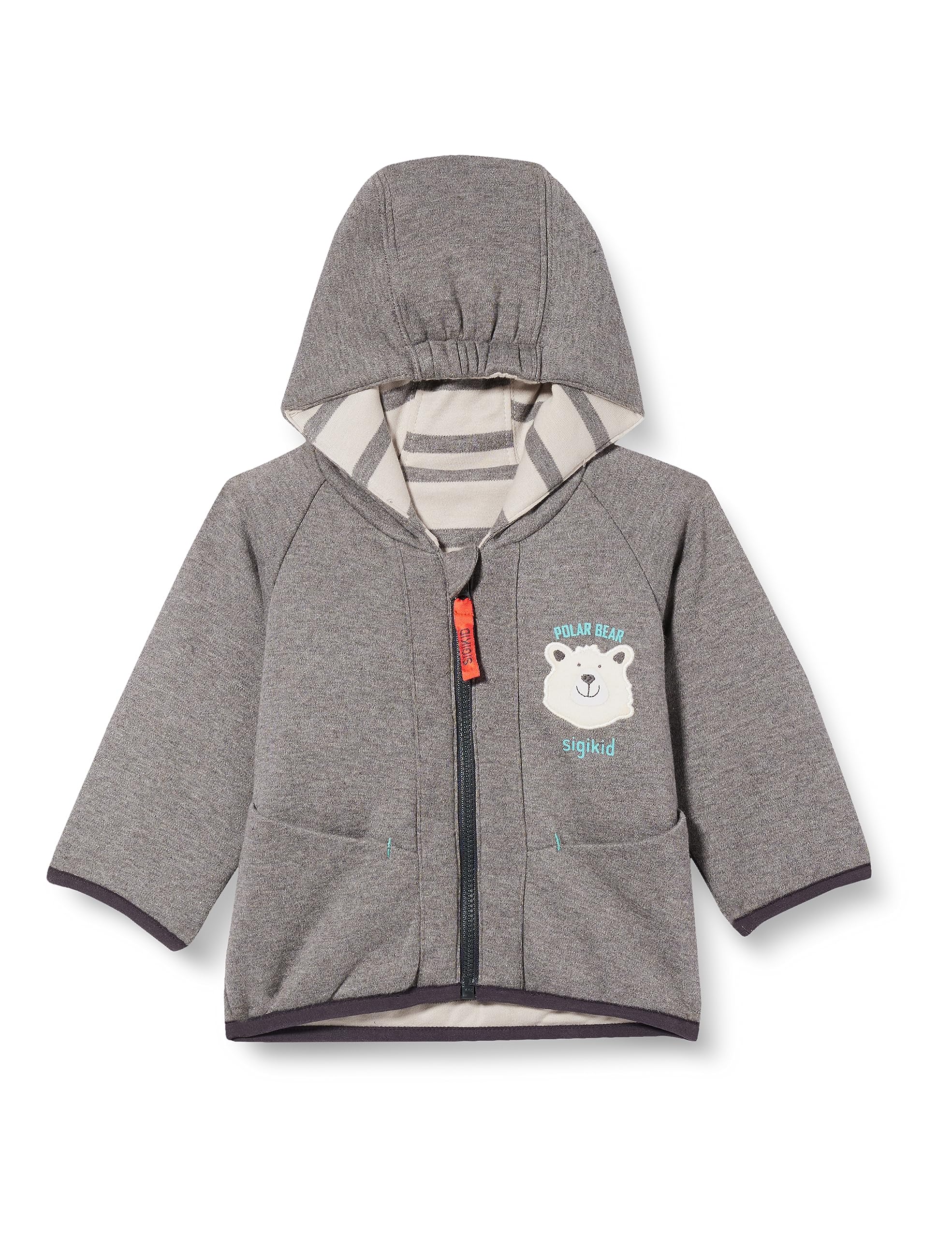 Sigikid Baby Jungen Wendejacke Wattiert Polar Expedition Giacca Reversibile, Grigio, 62 Bimbo