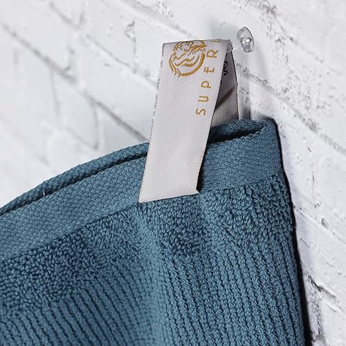 Vista 18 de Superior Roma Cotton - Juego de toallas surtidas de 6 piezas, altamente absorbentes, acanaladas, de secado rápido, para ducha, artículos básicos