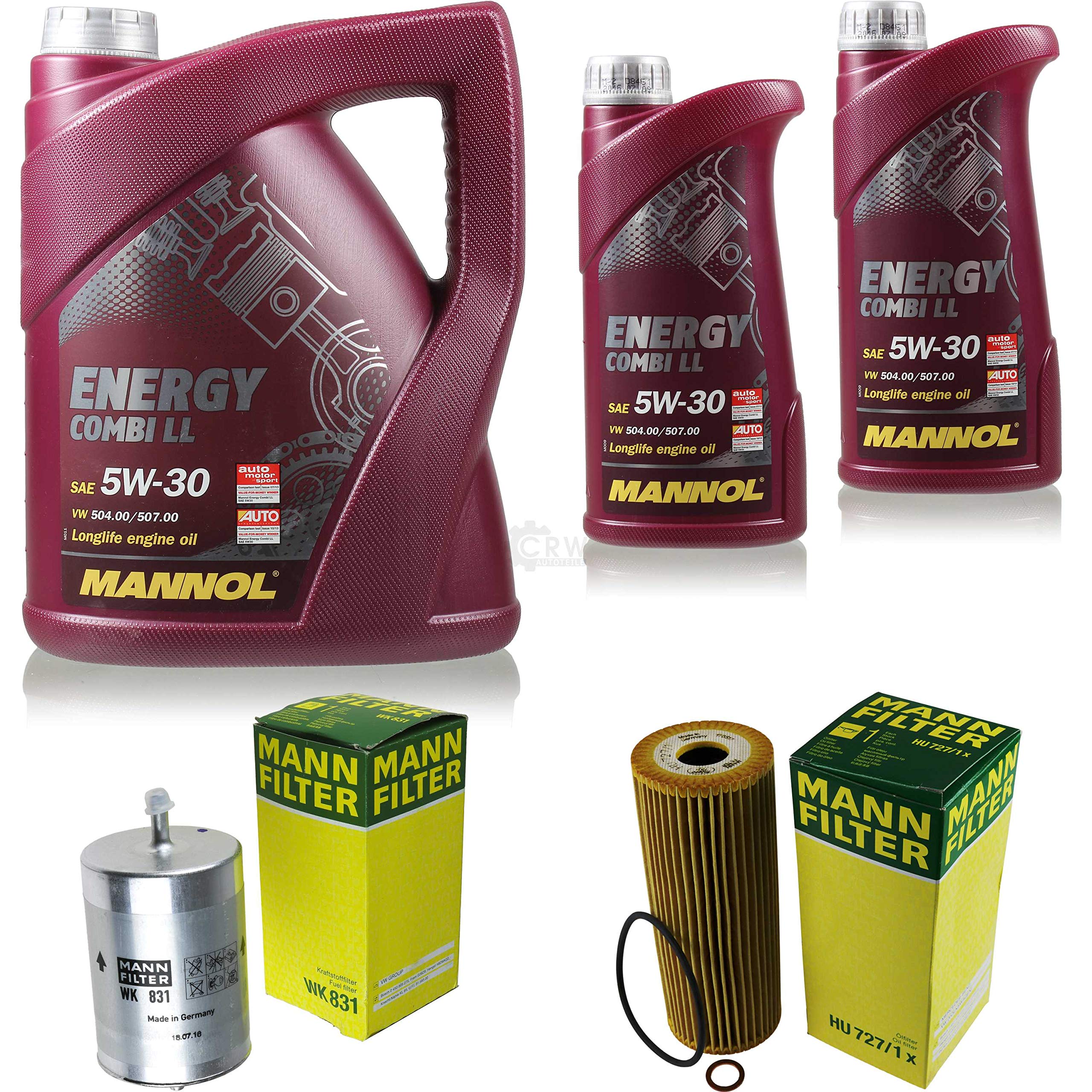 QR-Parts Kit 85460106 HU 727/1 x MN7907-1 MN7907-5 WK 831 7 L Energy Combi LL 5W-30 + paquete de filtros MANN 10929565