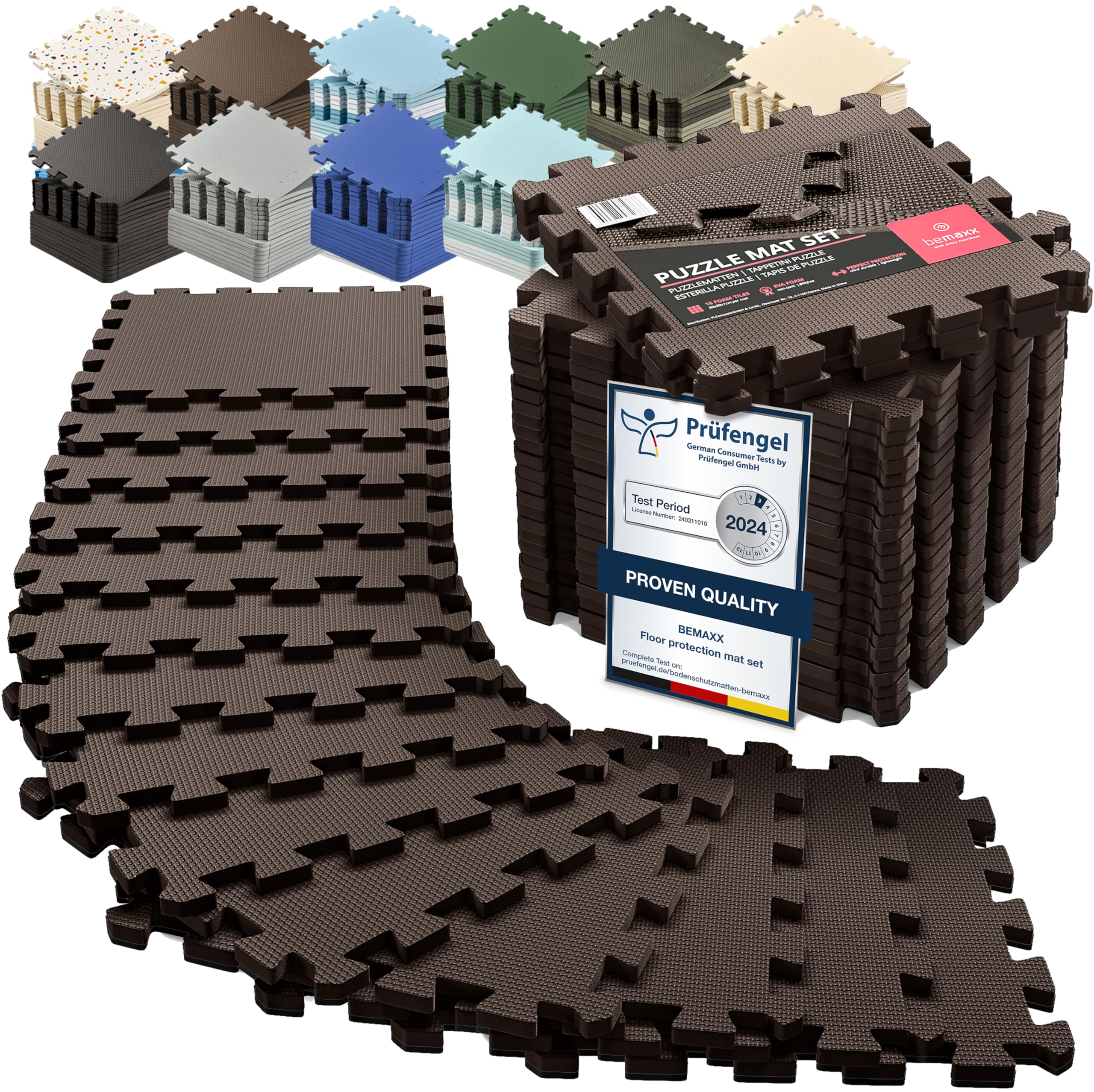 bemaxx Gym Mats Set AntiSlipX - EVA Interlocking Foam Floor Tiles