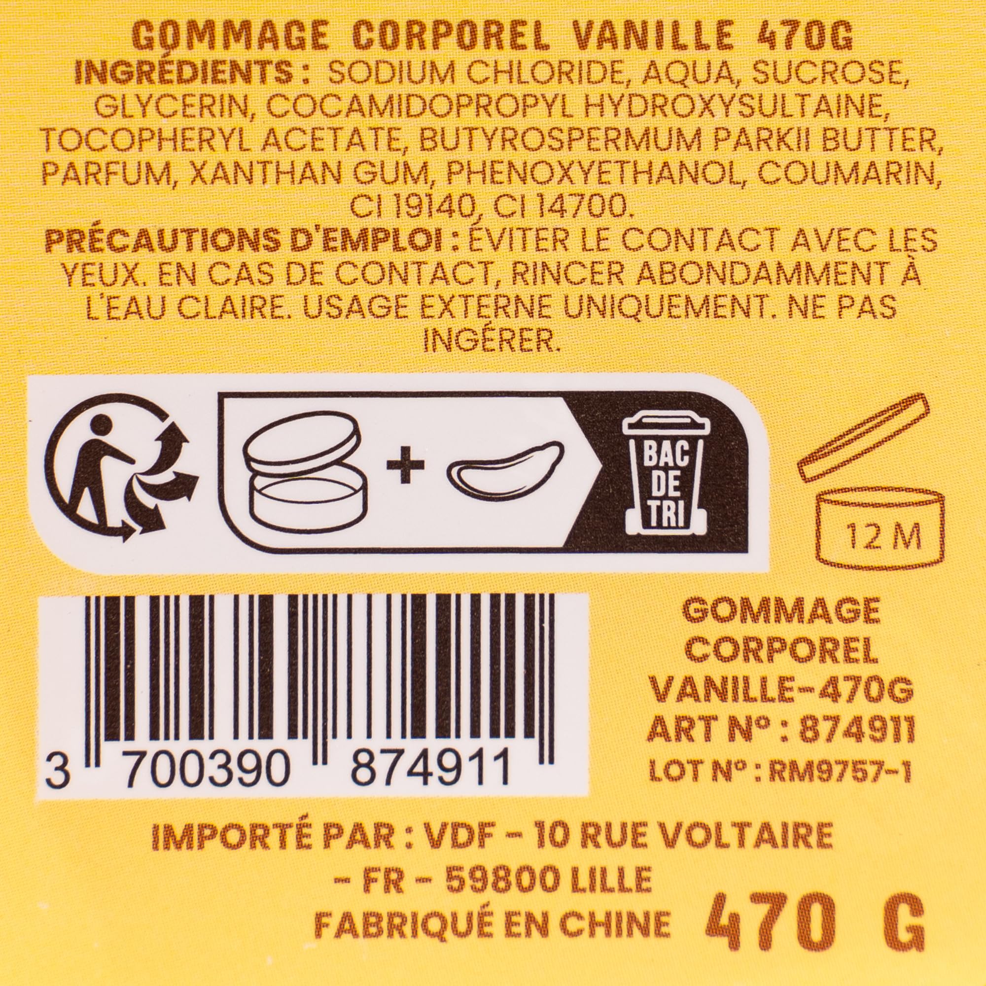 French Tendance Gommage Corporel Exfoliant Hydratant Doux 470 gr