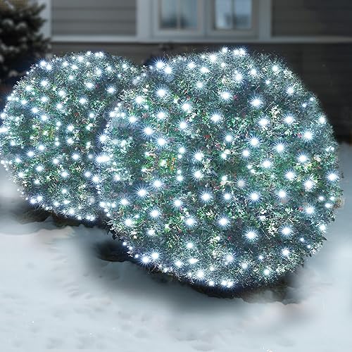Miniatura 10 de Luces LED de Navidad Multicolor para Exteriores, Red de Luces de Navidad para Arbustos, 120 LED, 6 x 5 pies, Iluminación de Malla Conectable para