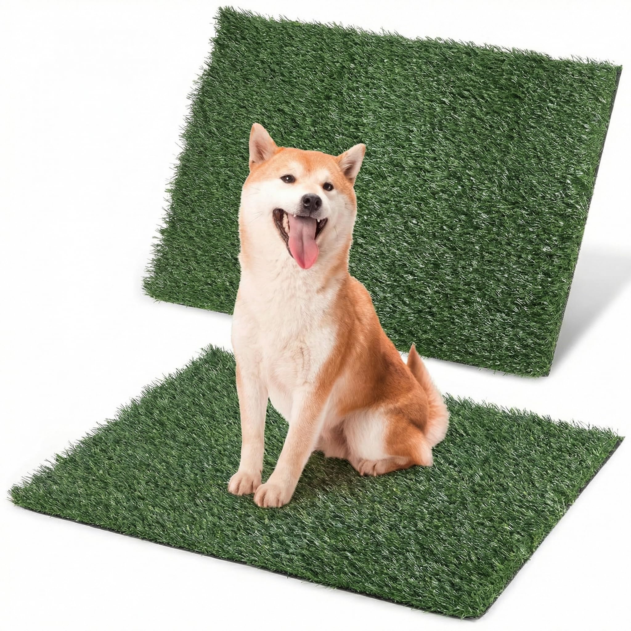 QWORK® Zestaw 2 sztuk maty do toalety dla psów ze sztucznej trawy Maty do toalety dla szczeniąt dla psów, trawa zastępująca toaletę dla psa 51 x 63 cm