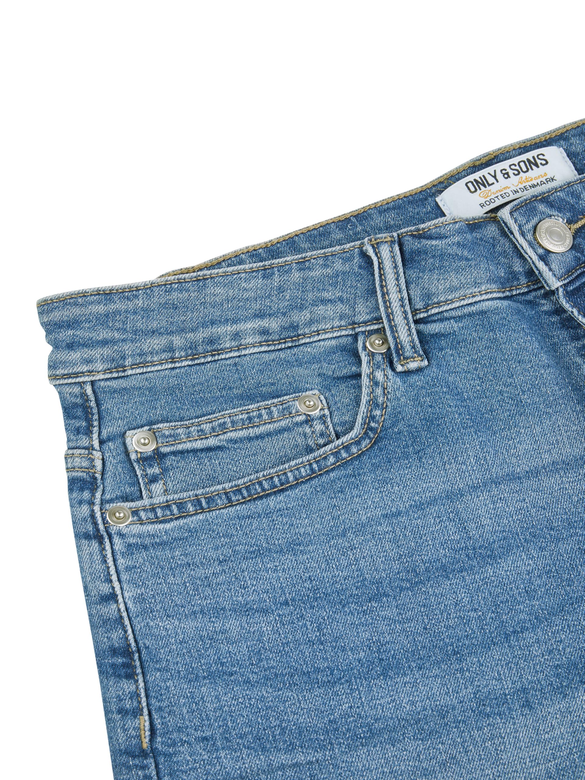 Only & Sons Kurze Jeans Herren ONSPLY 2er Pack Regular Fit Shorts Basic Hose Denim Bermuda Sommerhose Einfarbig Schwarz Blau S M L XL XXL