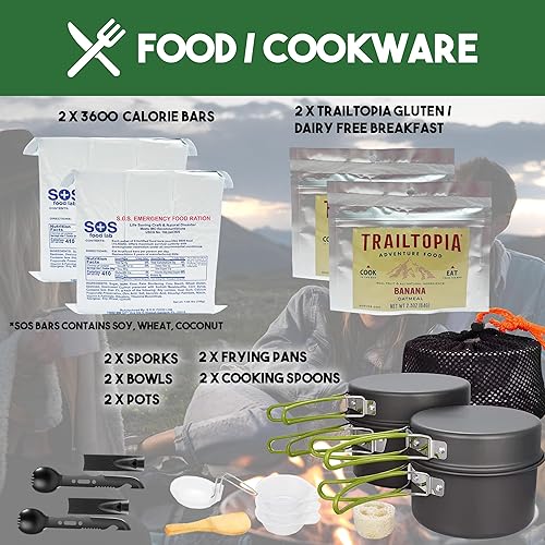 Miniatura 2 de Denver Mochila de supervivencia prémium de 72 horas con suministros - Mochila modelo 2024 Bug Out Bag - Mochila de emergencia mejorada con kit de