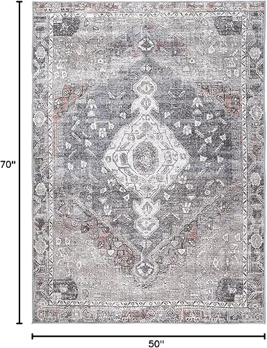 Miniatura 3 de Home Culture Jules - Alfombra lavable a máquina (4 x 5 pies 5 pulgadas)