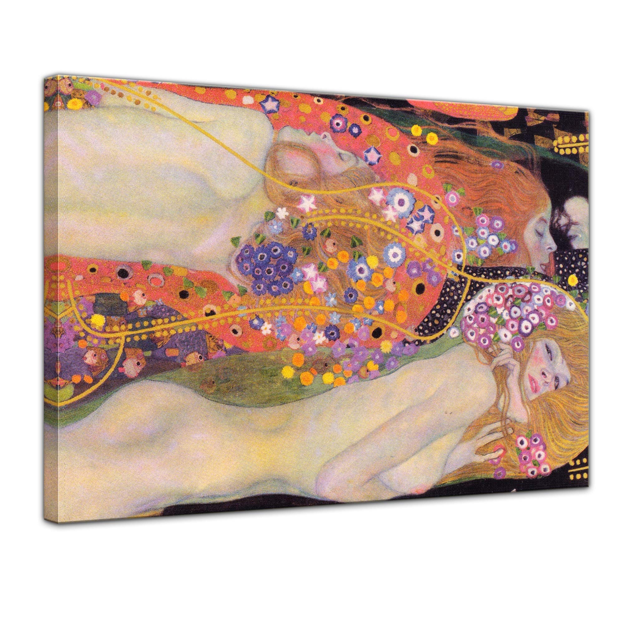 Amazon.de: Bilderdepot24 Bild auf Leinwand | Gustav Klimt - Wasserschlangen II (1906-07) in 120x90 cm als Wandbild | Wand-deko Dekoration Wohnung alte Meister | NEU-180206-120x90-w2