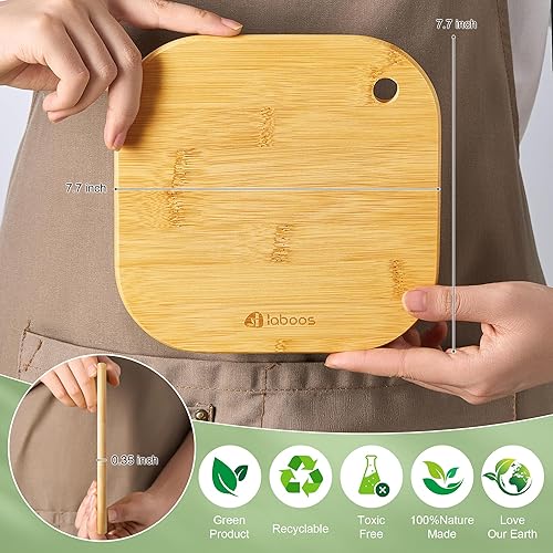 Miniatura 6 de Inicio Mini tabla de cortar pequeña tabla de cortar frutas tablero de madera de bambú sólido para dormitorio infantil bebé conjunto de 2