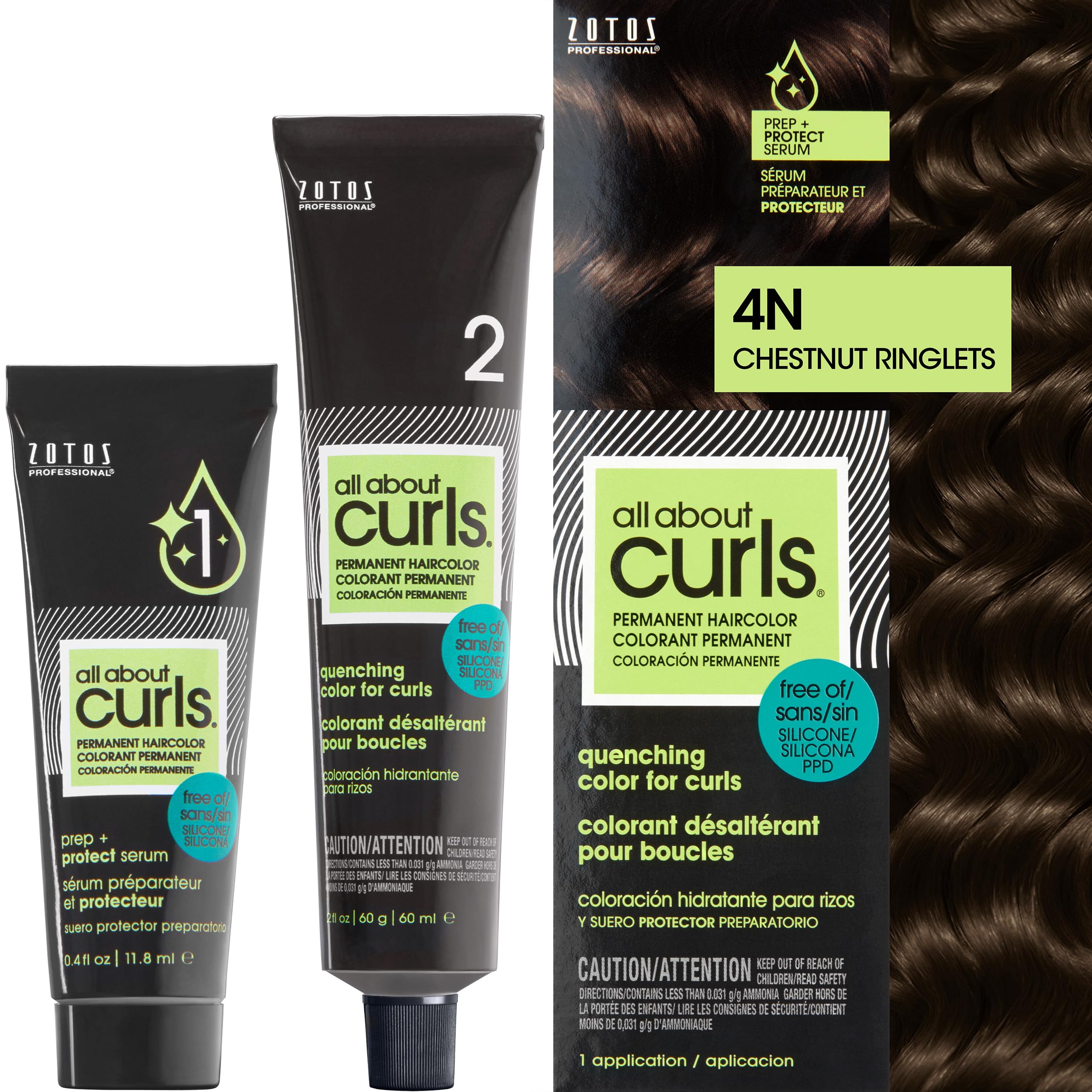 All About Curls Permanent Hair Color Dye For Curly Hair | 100% Gray Coverage | Nourished & Radiant Curls | Vibrant Shine & Color