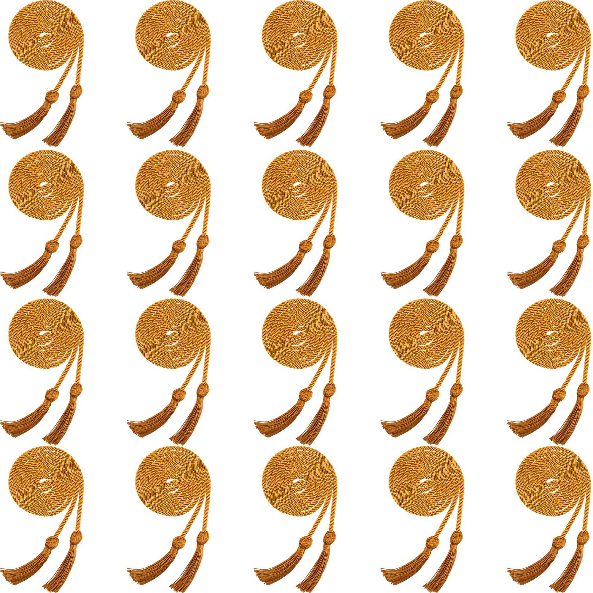 Trounistro 20-Pack Graduation Honor Cords – Antique Gold Tassel Cords For College & High School Graduation