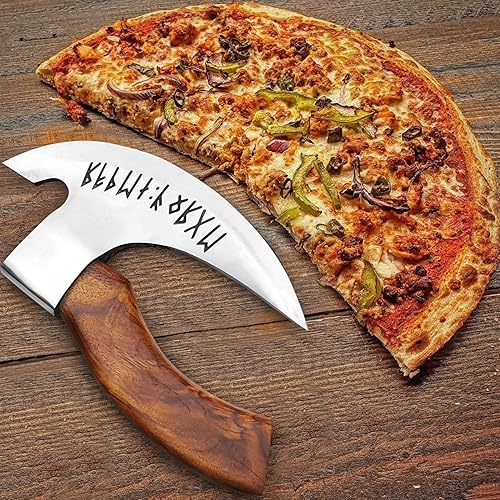 Vista 34 de Hacha vikinga – Hacha de hacha de acero al carbono de alta calidad con funda de cuero, mango de palisandro de 19 pulgadas, hacha pequeña para HACA