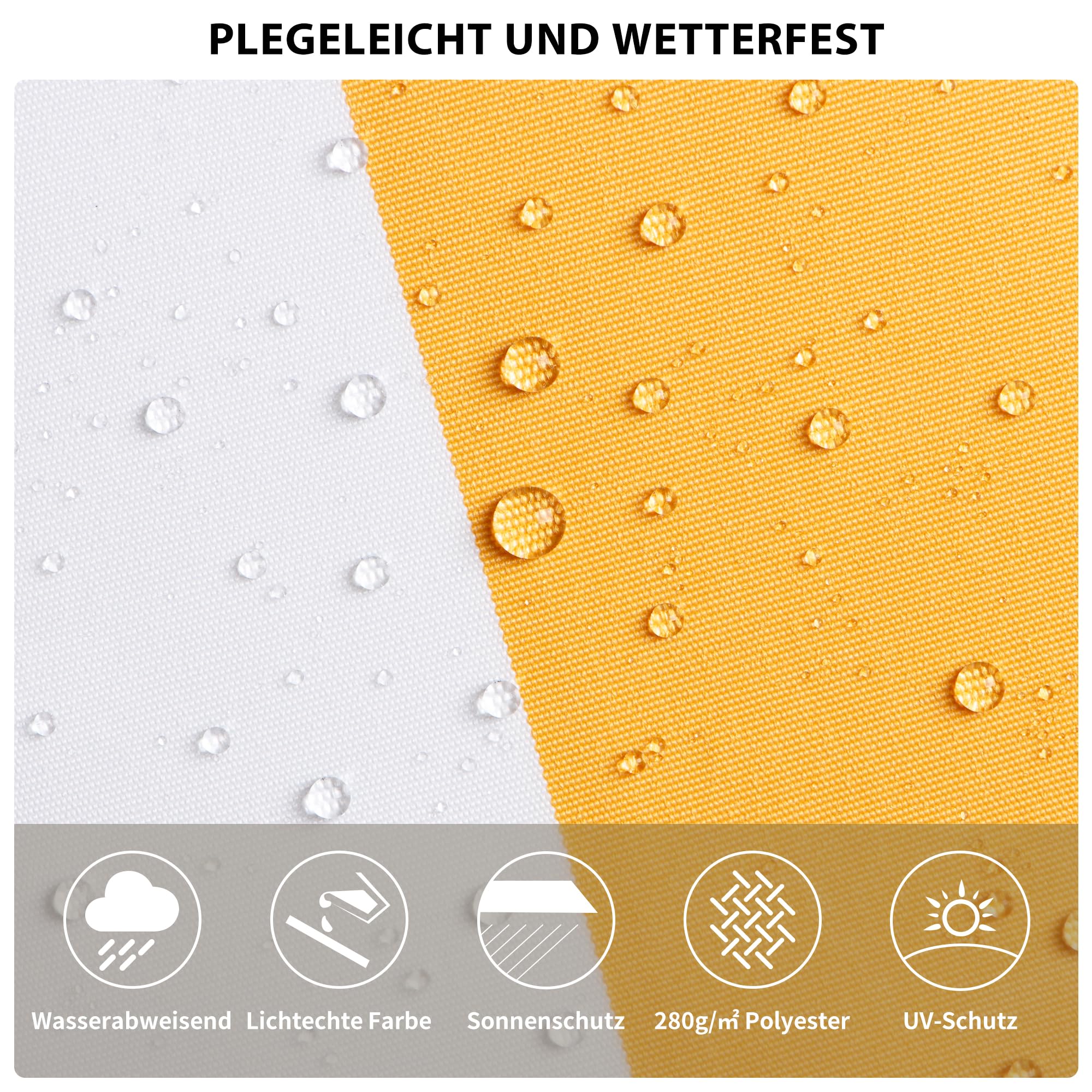 paramondo Gelenkarmmarkise Easy Balkonmarkise Sonnenschutz Terrasse, Vollständig zusammengebaut, Kurbelbedienung, 2,95 x 2 m (Breite x Ausfall), Blockstreifen Gelb-Weiß
