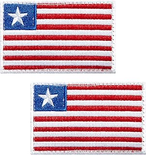 Liberia Flag Embroidered Patches Liberian Flags Patch Liberia Military Tactical Patch Team Logo Decorations(2Pack)