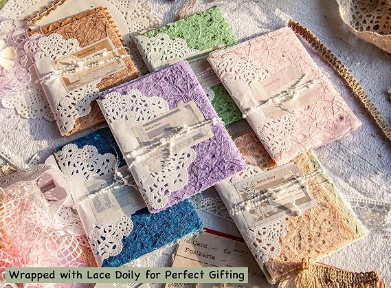 96 Sheets Textured Scrapbook Paper and Mesh Fabric Assorted Set - 6 Pack Mixed Special Paper for Scrapbooking Planner Bullet Junk Journal Supplies Mixed Media Collage Card Embellishments 3.9x5.5 Inch